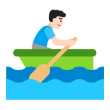 Microsoft(Windows) Man Rowing Boat: Light Skin Tone Emoji