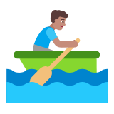 Microsoft(Windows) Man Rowing Boat: Medium Skin Tone Emoji