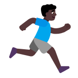 Microsoft(Windows) Man Running Facing Right: Dark Skin Tone Emoji