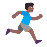 Microsoft(Windows) Man Running Facing Right: Medium-Dark Skin Tone Emoji