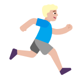 Microsoft(Windows) Man Running Facing Right: Medium-Light Skin Tone Emoji