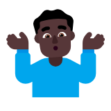 Microsoft(Windows) Man Shrugging: Dark Skin Tone Emoji