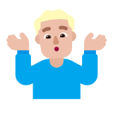 Microsoft(Windows) Man Shrugging: Medium-Light Skin Tone Emoji