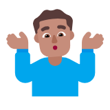 Microsoft(Windows) Man Shrugging: Medium Skin Tone Emoji