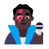 Microsoft(Windows) Man Singer: Dark Skin Tone Emoji