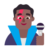 Microsoft(Windows) Man Singer: Medium-Dark Skin Tone Emoji