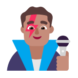 Microsoft(Windows) Man Singer: Medium Skin Tone Emoji