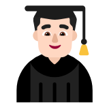 Microsoft(Windows) Man Student: Light Skin Tone Emoji