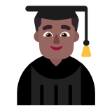 Microsoft(Windows) Man Student: Medium-Dark Skin Tone Emoji