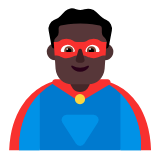 Microsoft(Windows) Man Superhero: Dark Skin Tone Emoji