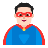 Microsoft(Windows) Man Superhero: Light Skin Tone Emoji