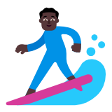 Microsoft(Windows) Man Surfing: Dark Skin Tone Emoji