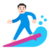 Microsoft(Windows) Man Surfing: Light Skin Tone Emoji