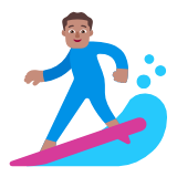 Microsoft(Windows) Man Surfing: Medium Skin Tone Emoji