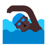 Microsoft(Windows) Man Swimming: Dark Skin Tone Emoji