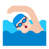 Microsoft(Windows) Man Swimming: Light Skin Tone Emoji