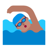 Microsoft(Windows) Man Swimming: Medium Skin Tone Emoji