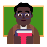 Microsoft(Windows) Man Teacher: Dark Skin Tone Emoji