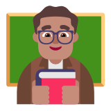 Microsoft(Windows) Man Teacher: Medium Skin Tone Emoji