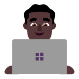 Microsoft(Windows) Man Technologist: Dark Skin Tone Emoji