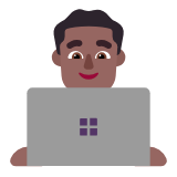 Microsoft(Windows) Man Technologist: Medium-Dark Skin Tone Emoji