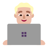 Microsoft(Windows) Man Technologist: Medium-Light Skin Tone Emoji