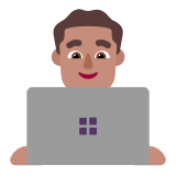 Microsoft(Windows) Man Technologist: Medium Skin Tone Emoji