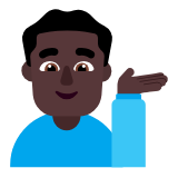 Microsoft(Windows) Man Tipping Hand: Dark Skin Tone Emoji