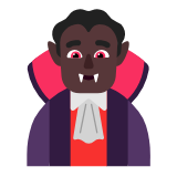 Microsoft(Windows) Man Vampire: Dark Skin Tone Emoji