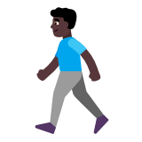 Microsoft(Windows) Man Walking: Dark Skin Tone Emoji