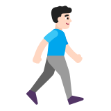 Microsoft(Windows) Man Walking Facing Right: Light Skin Tone Emoji