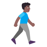 Microsoft(Windows) Man Walking Facing Right: Medium-Dark Skin Tone Emoji