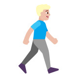 Microsoft(Windows) Man Walking Facing Right: Medium-Light Skin Tone Emoji