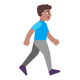 Microsoft(Windows) Man Walking Facing Right: Medium Skin Tone Emoji