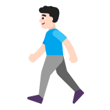 Microsoft(Windows) Man Walking: Light Skin Tone Emoji