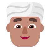 Microsoft(Windows) Man Wearing Turban: Medium Skin Tone Emoji