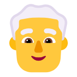 Microsoft(Windows) Man: White Hair Emoji