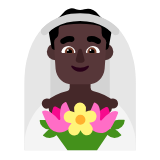 Microsoft(Windows) Man With Veil: Dark Skin Tone Emoji