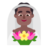 Microsoft(Windows) Man With Veil: Medium-Dark Skin Tone Emoji