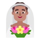 Microsoft(Windows) Man With Veil: Medium Skin Tone Emoji