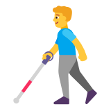 Microsoft(Windows) Man With White Cane Emoji