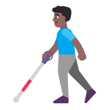 Microsoft(Windows) Man With White Cane: Medium-Dark Skin Tone Emoji