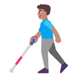 Microsoft(Windows) Man With White Cane: Medium Skin Tone Emoji