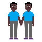 Microsoft(Windows) Men Holding Hands: Dark Skin Tone Emoji