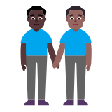 Microsoft(Windows) Men Holding Hands: Dark Skin Tone, Medium-Dark Skin Tone Emoji