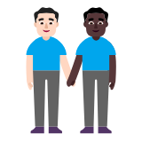 Microsoft(Windows) Men Holding Hands: Light Skin Tone, Dark Skin Tone Emoji