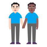 Microsoft(Windows) Men Holding Hands: Light Skin Tone, Medium-Dark Skin Tone Emoji