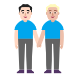 Microsoft(Windows) Men Holding Hands: Light Skin Tone, Medium-Light Skin Tone Emoji