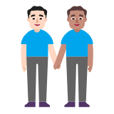 Microsoft(Windows) Men Holding Hands: Light Skin Tone, Medium Skin Tone Emoji