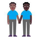 Microsoft(Windows) Men Holding Hands: Medium-Dark Skin Tone, Dark Skin Tone Emoji